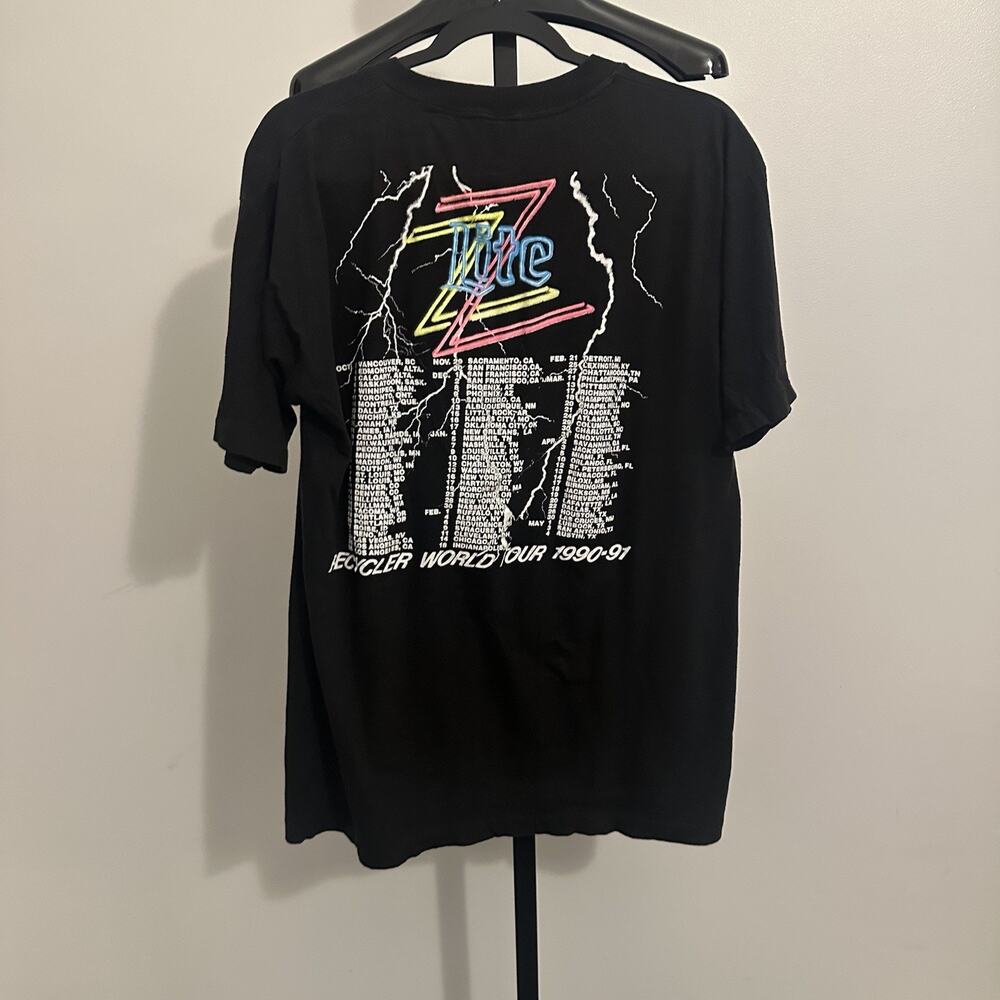 Vintage 1991 ZZ Top Recycler World Tour T Shirt Mens XL Bud Light Single Stitch - Picture 3 of 4